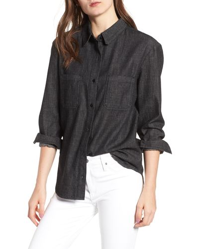AG Jeans Selena Chambray Shirt - Black