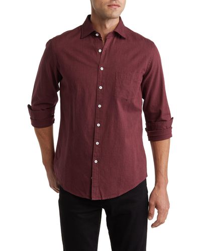 Rodd & Gunn Martinborough Long Sleeve Cotton Button-up Shirt - Red