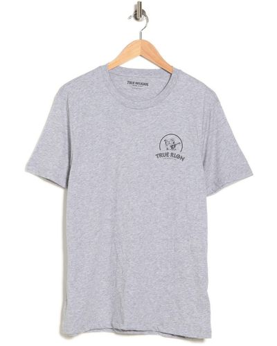 True Religion Logo Graphic Tee In Heather Gray At Nordstrom Rack