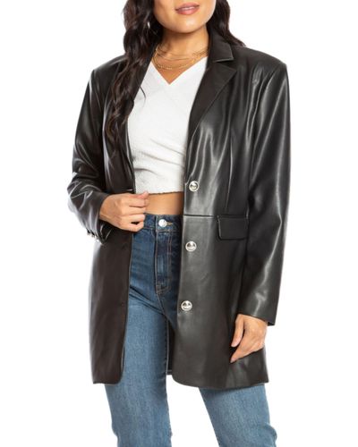 Juicy Couture Oversize Faux Leather Trench Coat - Black