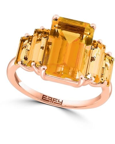 Effy 14k Rose Gold Semiprecious 5-stone Ring - Metallic