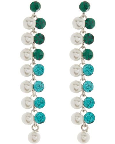 Cara Mutlicolor Crystal & Imitation Pearl Drop Earrings - White