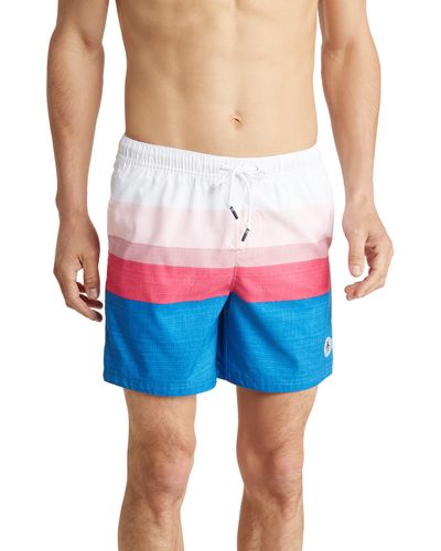 Original Penguin Recycled Polyester Blend Swim Trunks - Blue