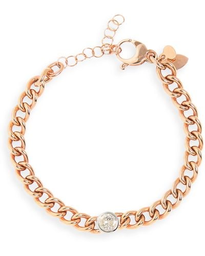 Meira T 14k Gold Bezel Set Diamond Curb Link Bracelet - Multicolor
