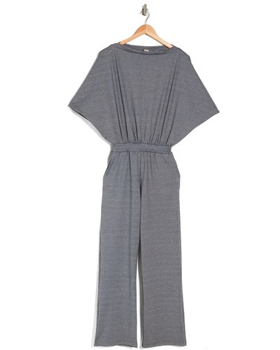 Go Couture Dolman Sleeve Crop Jumpsuit - Gray