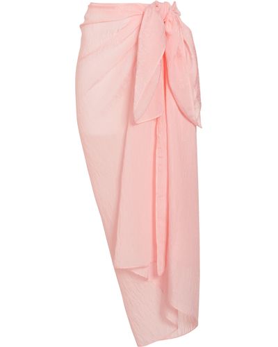 GOOD AMERICAN Long Capri Cover-up Sarong - Pink
