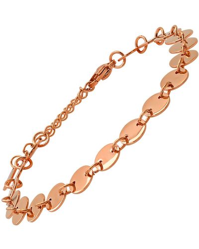 HMY Jewelry 18k Rose Gold Plated Stainless Steel Disc Bracelet - Multicolor