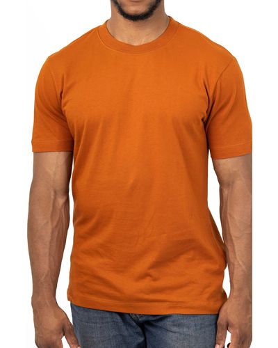 VELLAPAIS Calista Crewneck Cotton T-shirt - Orange