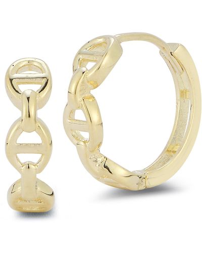 Ember Fine Jewelry Chain Texture Huggie Hoop Earrings - White