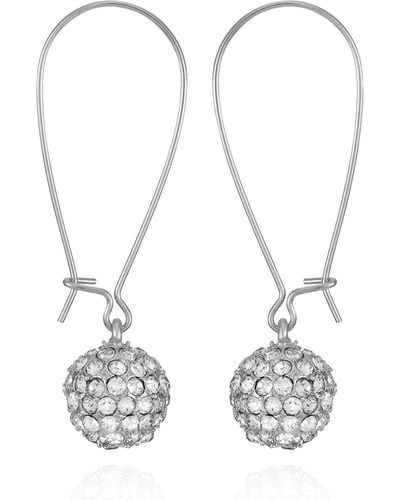 Tahari Crystal Ball Drop Earrings - White