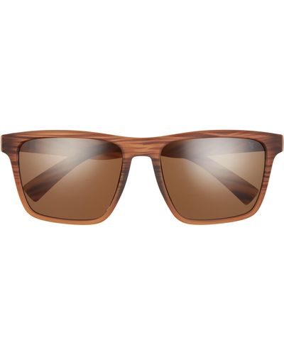 Hurley Cobblestones 57mm Polarized Square Sunglasses - Brown