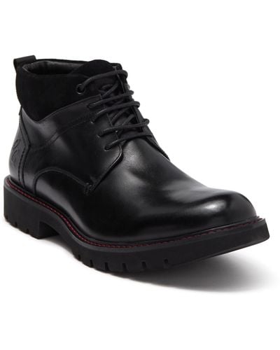 Robert Graham Expression Leather Lug Sole Boot In Black At Nordstrom Rack