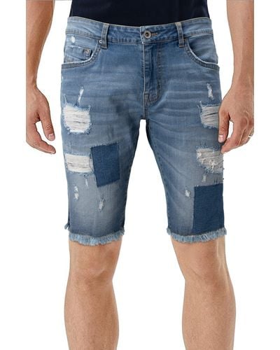 Xray Jeans Distressed Denim Shorts - Blue