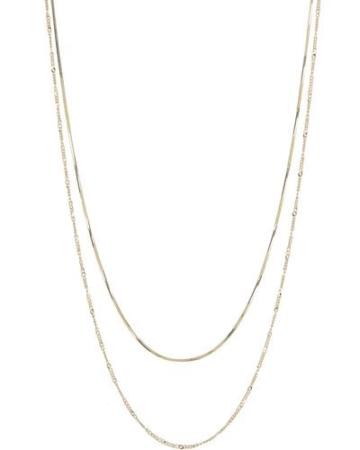 Argento Vivo Sterling Silver Layered Mixed Chain Necklace - White