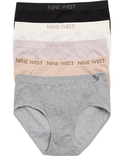 Nine West Assorted 5-pack Seamless Rib Briefs - White