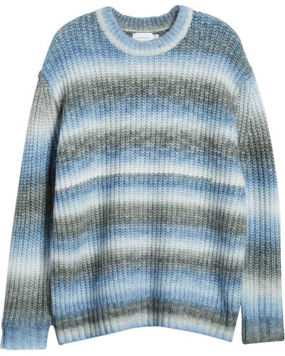 TOPMAN Ombré Stripe Sweater - Blue