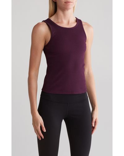 Threads For Thought Mileena Ribbed Crop Tank - Purple