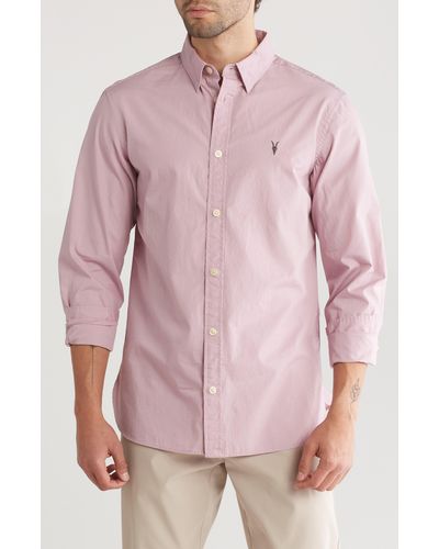 AllSaints Riviera Long Sleeve Shirt - Pink