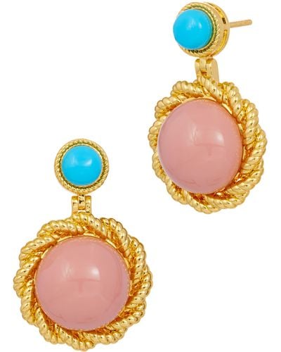 Savvy Cie Jewels Two-tone Drop Earrings - Orange