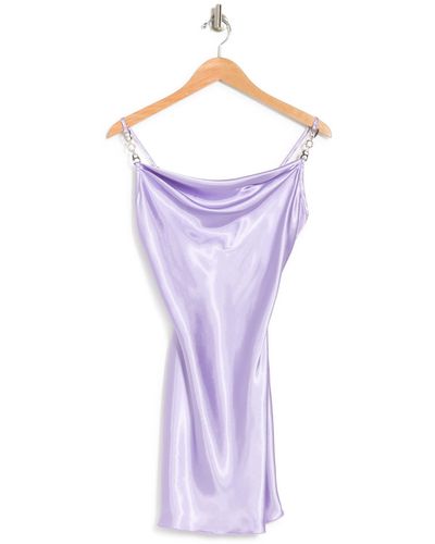 Jump Apparel Satin Cowl Neck Slip Dress In Lilac At Nordstrom Rack - Purple