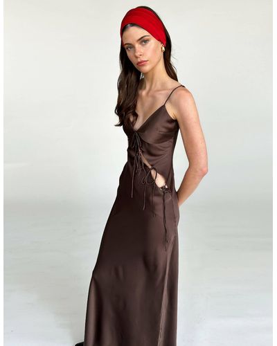Aethera Claudine Silk Headwrap - Crimson - Brown
