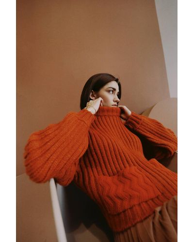 Graciela Huam Motion Baby Alpaca Crop Sweater - Orange