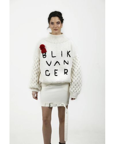 BLIKVANGER High Neck Sweater - White