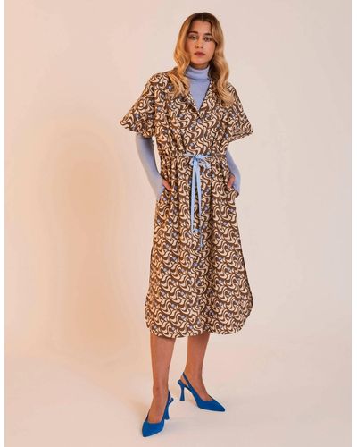 DAIGE Siren Kimono Dress - Shell Print - Natural
