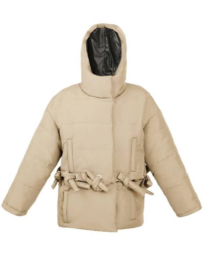 BLIKVANGER Hooded Transformable Puffer Jacket - Natural