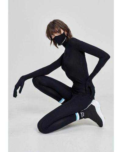 Monosuit Jumpsuit For Women With Mask And Gloves - Black