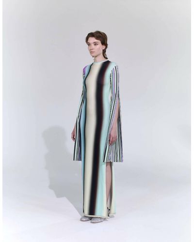 Tereza Rosalie Kladosova Gradient Long Dress, With Extra Long Sleeve - Blue
