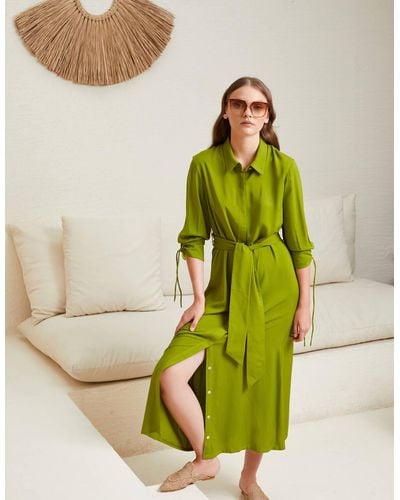 Nana Gotti Danielle Shirt Dress - Green