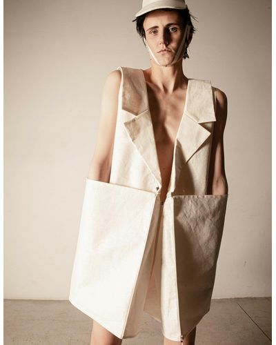 Dzhus Lexicon 3-way Transforming Piece: Vest/dress/bag - Natural