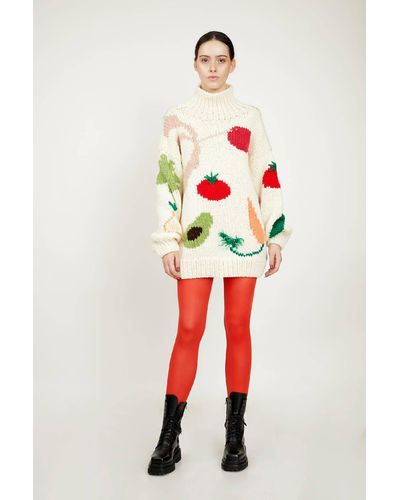 BLIKVANGER Veggie Turtleneck Sweater - Red