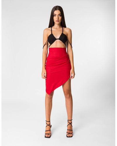 DIVALO TRANSYLVANIA Rhea Linen Skirt - Red