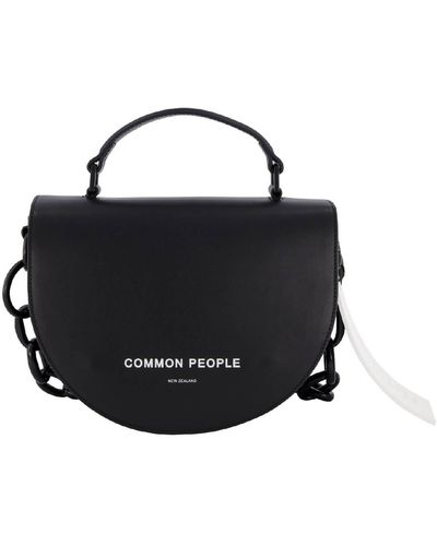 Common People Leather Saddle Bag - Black