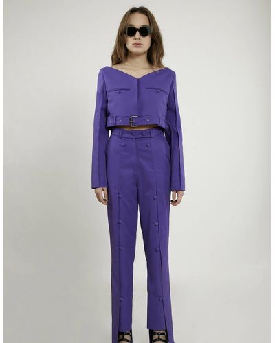 BLIKVANGER Purple Cropped Suit Jacket