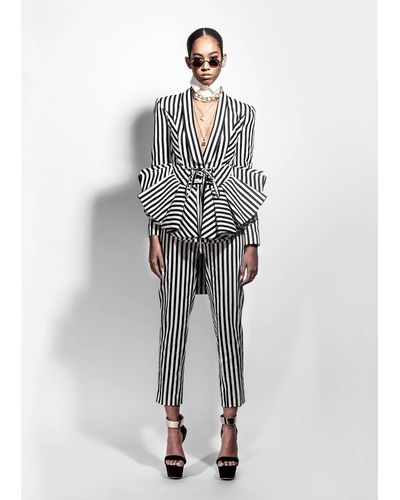 STEVEN VANDERYT Black/white Striped Corset Suit (jacket)