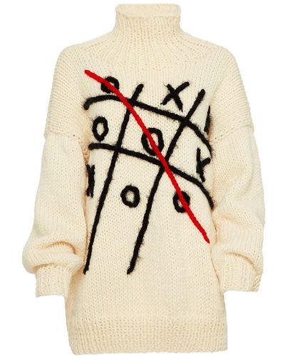BLIKVANGER Hand-knitted White Tic-tac-toe Sweater