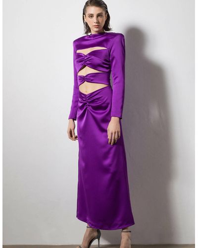 Nana Gotti Dana Crépe-satin Dress - Purple