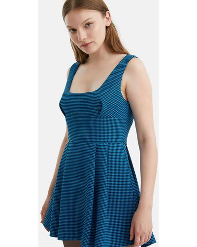 Nocturne Pleated Mini Dress - Blue