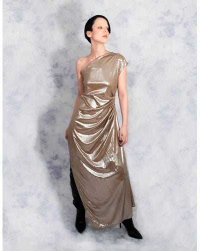 Riona Treacy Gold Asymmetric Dress - Multicolor
