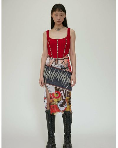 JENN LEE Says Love Denim Skirt - Multicolor