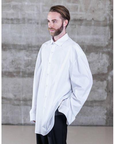 ARIEL BASSAN Extreme Oversize White Dress Shirt - Gray