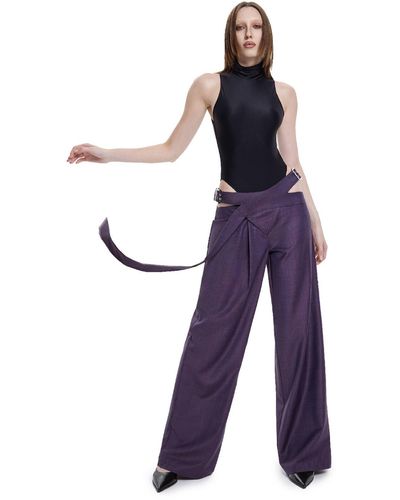 Khéla the Label Sidekick Pants In Burgundy - Purple