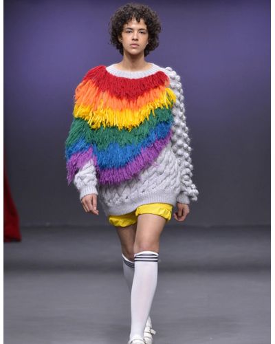 BLIKVANGER Rainbow Knitted Sweater - Multicolor