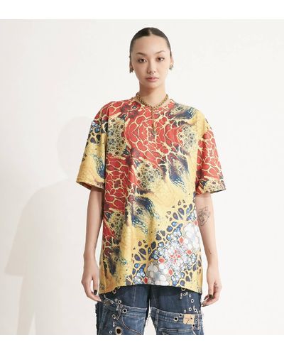JENN LEE Floating-print Oversize T-shirt - Multicolor