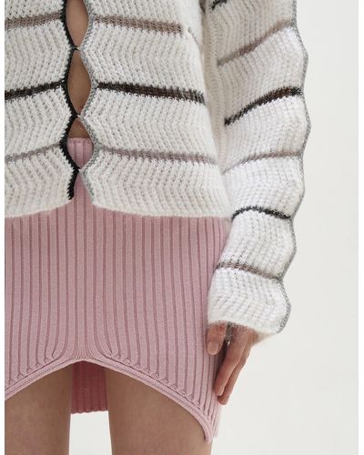 SERAYA "zigzag" Oversize Sweater - Gray