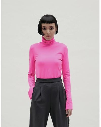 JENN LEE Printed High Low Round Skirt - Pink