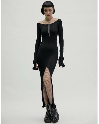 JENN LEE Twisted Knit Dress - Black